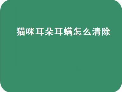 猫咪耳朵耳螨怎么清除（猫咪耳朵耳螨怎么清除干净）