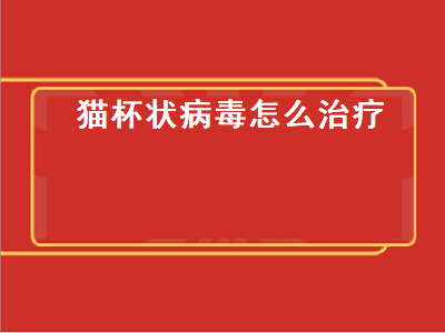 猫杯状病毒怎么治疗（猫杯状病毒怎么治疗根除）