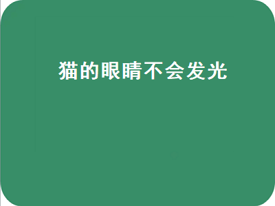 猫的眼睛不会发光（猫的眼睛不会发光像青光眼）