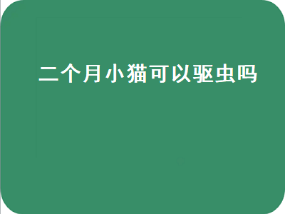 二个月小猫可以驱虫吗（二个月小猫可以驱虫吗多少钱）