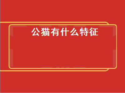 公猫有什么特征（公猫有什么特征和特征）