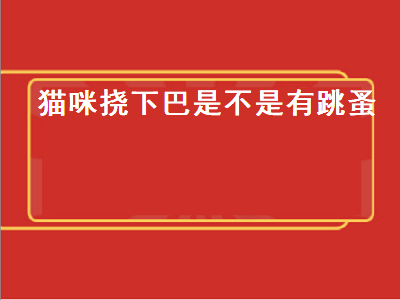 猫咪挠下巴是不是有跳蚤（猫咪挠下巴是不是有跳蚤引起的）