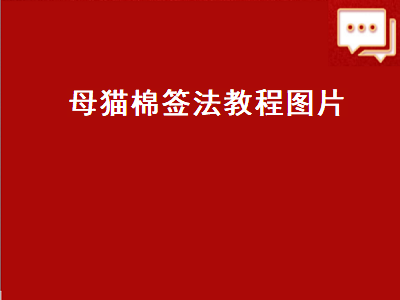 母猫棉签法教程图片（公猫棉签法教程图片）