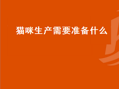 猫咪生产需要准备什么（猫咪生产需要准备什么东西）