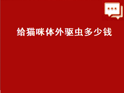 给猫咪体外驱虫多少钱（给猫咪体外驱虫多少钱一次）