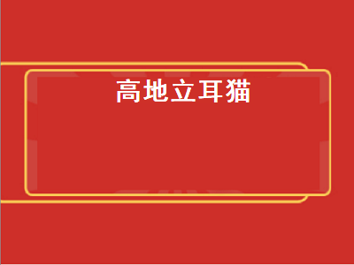 高地立耳猫（高地立耳猫会发病吗）