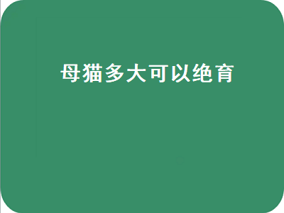 母猫多大可以绝育（布偶母猫多大可以绝育）