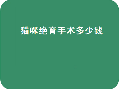 猫咪绝育手术多少钱（青岛猫咪绝育手术多少钱）