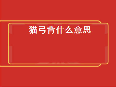 猫弓背什么意思（加菲猫弓背什么意思）