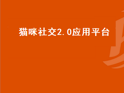 猫咪社交2.0应用平台（新版猫咪社交平台app下载）