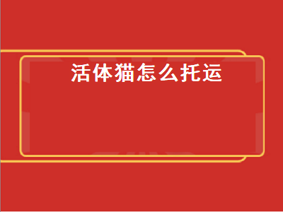 活体猫怎么托运（活体猫怎么托运回家）