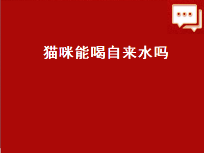 猫咪能喝自来水吗（猫咪能喝自来水吗）