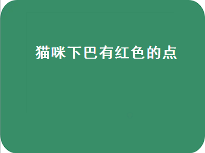 猫咪下巴有红色的点（猫咪下巴有红色的点是什么）