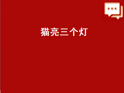 猫亮三个灯（猫亮三个灯上不了网）